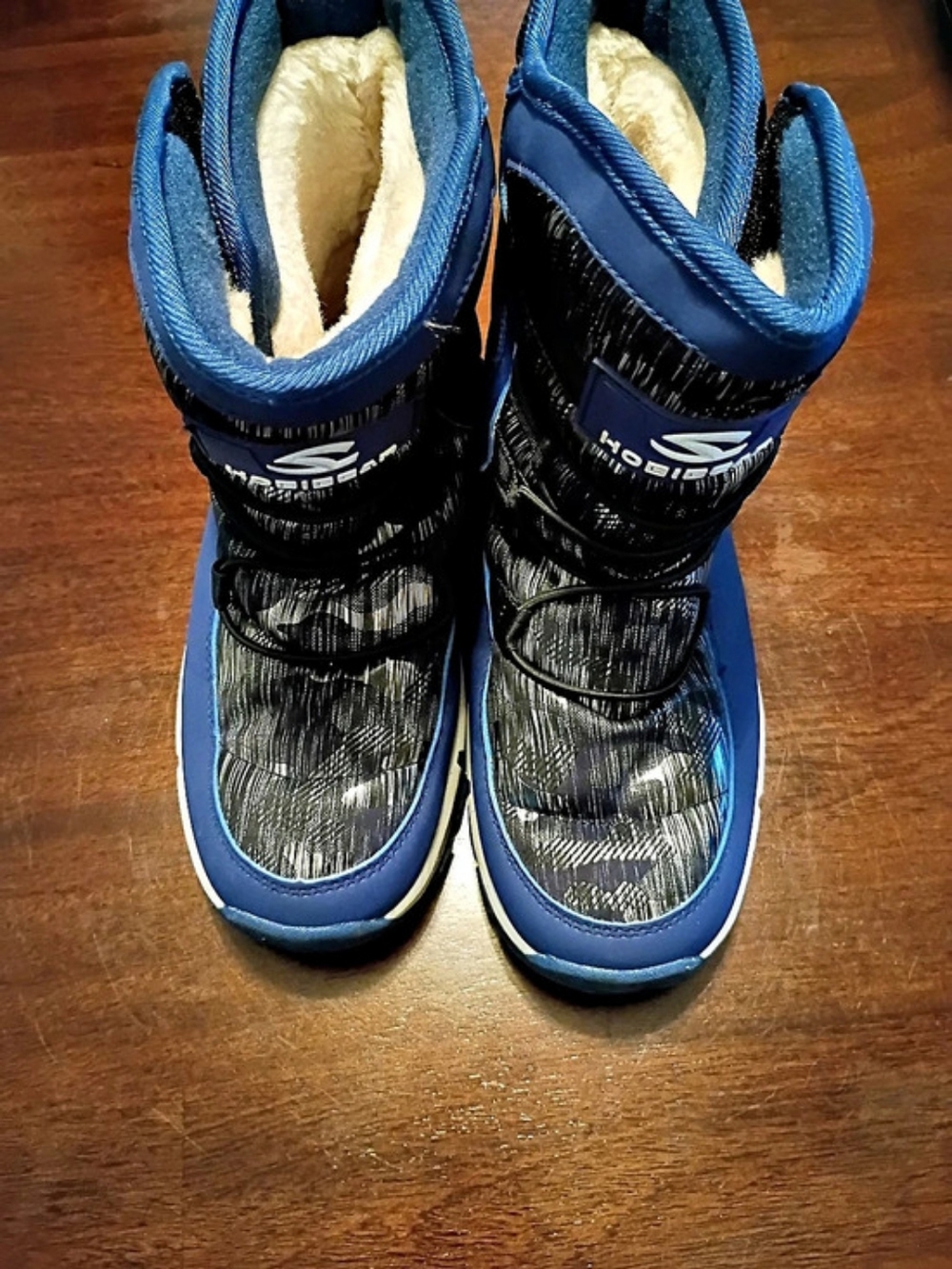 HOBIBEAR Kids Waterproof Winter Snow Boots Blue & Black Size Big Boys 2.0